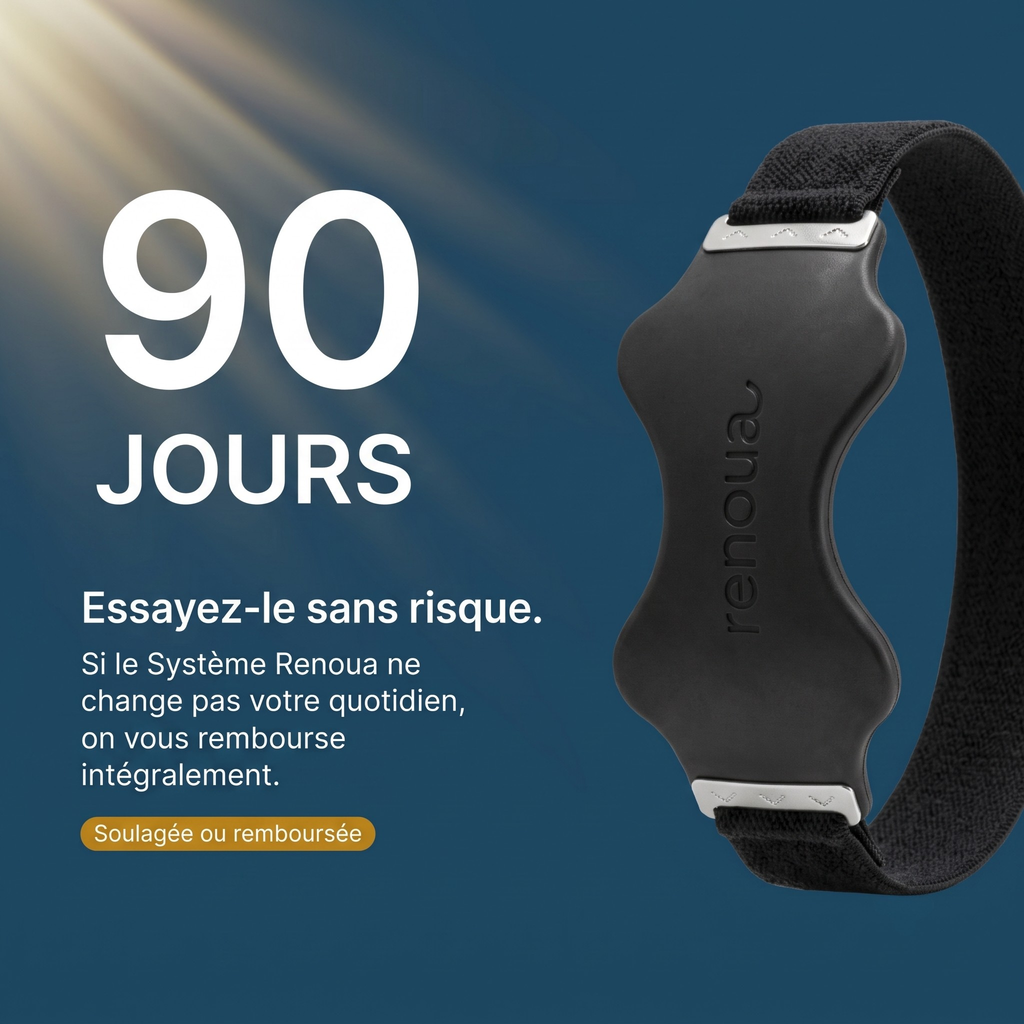 Le genou soulagé le jour, détendu la nuit.