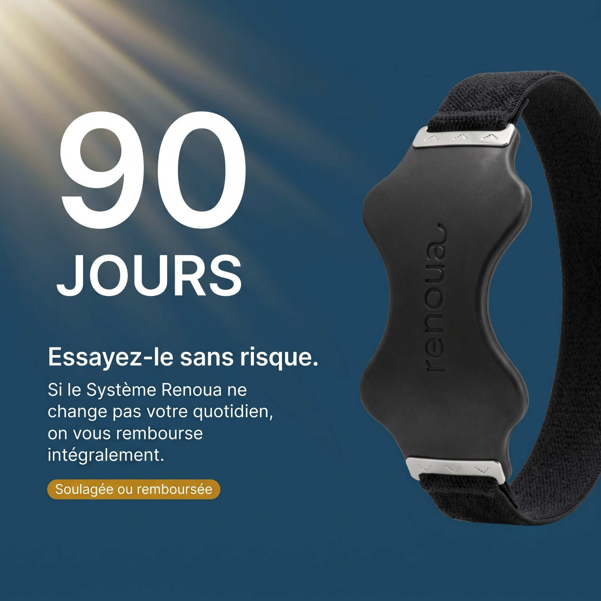 Le genou soulagé le jour, détendu la nuit.